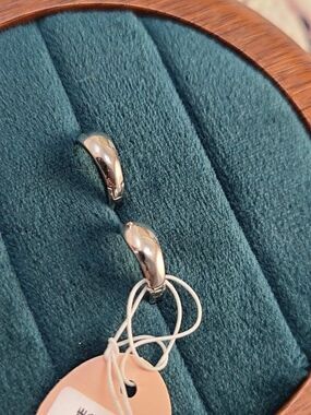 Clue Sterling Silver Huggie Hoop Earrings 12mm Thick Minimalist 925 Korea